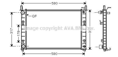 Радіатор, охолодження двигуна AVA COOLING FDA2324