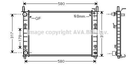 Радіатор, охолодження двигуна AVA COOLING FDA2326