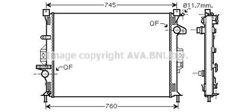 Радіатор, охолодження двигуна AVA COOLING FDA2422 (фото 1)