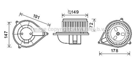 Вентилятор отопителя салона Fiat Ducato (94-06) AVA AVA COOLING FT8426