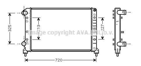 Радиатор охлаждения двигателя DOBLO 19D/TD MT -AC 00- (Ava) AVA COOLING FTA2261 (фото 1)