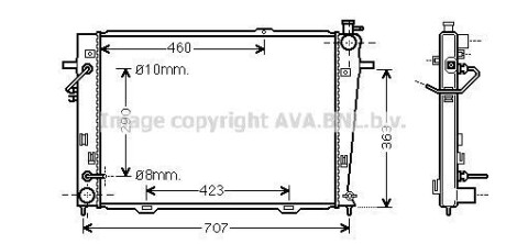 Радіатор охолодження двигуна AVA COOLING HY2167