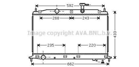 Радиатор охлаждения двигателя Hyundai Accent 1,4-1,6i 05>10 MT AC+/- AVA AVA COOLING HY2188