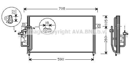 Радіатор кондиціонера AVA COOLING HY5059