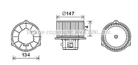 Вентилятор отопителя салона Hyundai Santa Fe 2.0i 2.4i 2.7i (00-) AVA AVA COOLING HY8354