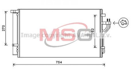 Конденсор кондиционера Hyundai iX35/ KIA Sportage (AVA) AVA COOLING HYA5279D