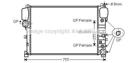 Радиатор охлаждения двигателя MB S221 AVA AVA COOLING MS2447