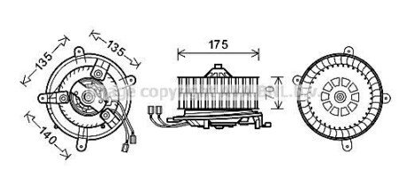 Вентилятор отопителя салона MB E-class (W210) (95-03) AVA AVA COOLING MS8610