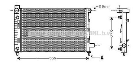 Радіатор, охолодження двигуна AVA COOLING MSA2282