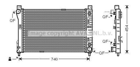 Радіатор охолодження двигуна W203(C) MT/AT +/-AC 00-02 (Ava) AVA COOLING MSA2286