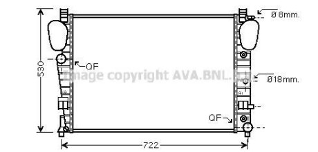 Радіатор, охолодження двигуна AVA COOLING MSA2309