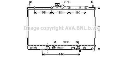 Радиатор охлаждения двигателя Mitsubishi Outlander (02-07) 2,4i AT AVA AVA COOLING MT2185