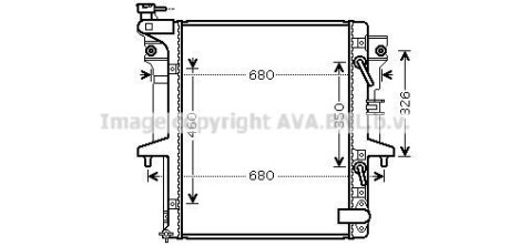 Радиатор охлаждения двигателя Mitsubishi L200 2,5d 05> AT AVA AVA COOLING MT2204