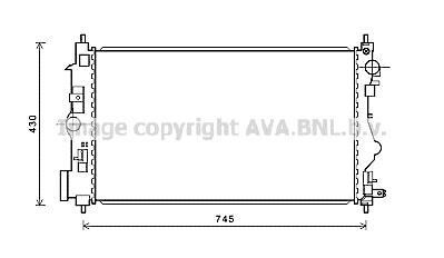 Радіатор охолодження двигуна AVA COOLING OL2599