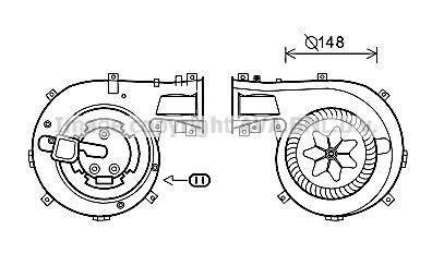 Вентилятор обігрівача салону Opel Vectra C 02> climat AVA AVA COOLING OL8618