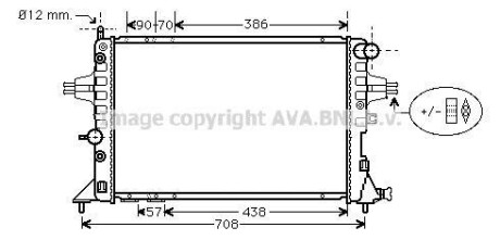 Радиатор охлаждения двигателя ASTRAG/ZAFIRA AT +-AC 98- (Ava) AVA COOLING OLA2253