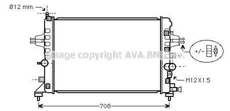 Радіатор охолодження двигуна ASTRA H 16i-16V MT/AT 04- (Ava) AVA COOLING OLA2363