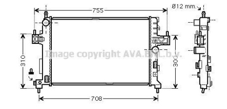 Радіатор охолодження двигуна CORSAC 13/7CDTi MT/AT 03- (Ava) AVA COOLING OLA2380