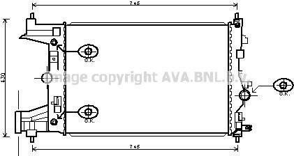 Радіатор, охолодження двигуна AVA COOLING OLA2545