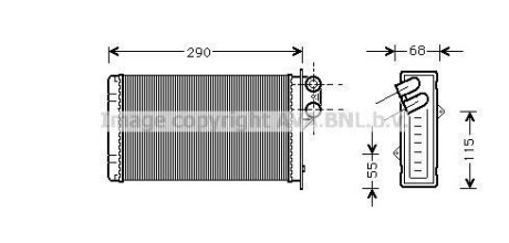 Радіатор пічки AVA COOLING PE6100