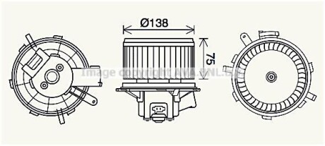 Вентилятор отопителя салона PSA Jumper Boxer 06> manual AC AVA COOLING PE8406