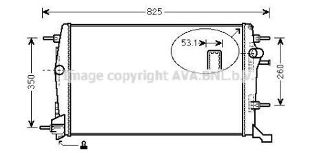 Радіатор, охолодження двигуна AVA COOLING RT2414