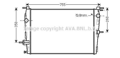 Радіатор охолодження RENAULT MEGANE/SCENIC 2009- (AVA) AVA COOLING RT2458