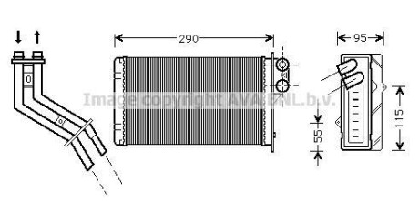 Радіатор обігрівача RENAULT SCENIC I (96-) (AVA) AVA COOLING RT6227