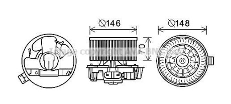 Вентилятор обігрівача салону Renault Clio III AVA AVA COOLING RT8576