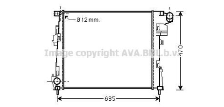 Радіатор охолодження NISSAN; OPEL; RENAULT (AVA) AVA COOLING RTA2427