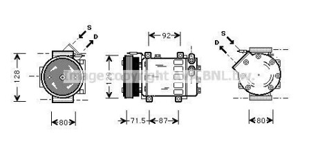 Компрессор кондиционера DACIA LOGAN (2005)/ RENAULT MEGANE (1996) (AVA) AVA COOLING RTAK281 (фото 1)