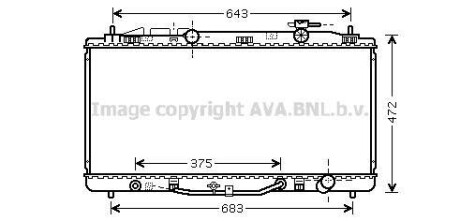 Радіатор охолодження TOYOTA CAMRY (XV4) (07-) 3.5 i V6 (AVA) AVA COOLING TO2473