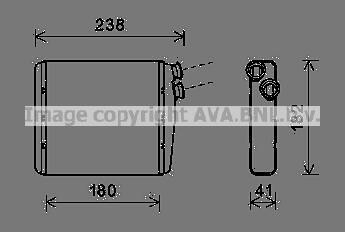 Радіатор обігрівача салону Volvo S60 (10-), S80 (06-), XC60 (08-),XC70 (07-)/Range Rover Evoque (11-) AVA AVA COOLING VOA6163 (фото 1)