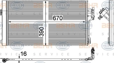 Радіатор кондиціонера VITO 639 (прямой) BEHR 8FC 351 343-004