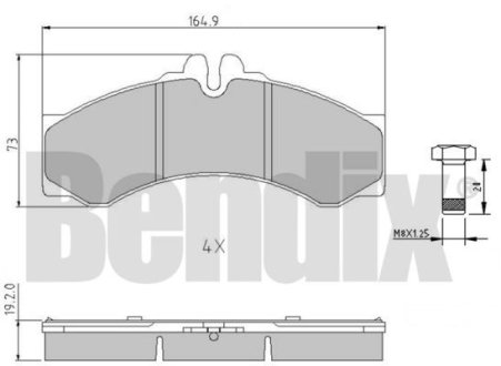 КОЛОДКИ ТОРМОЗНЫЕ MERCEDES SPRINTER 95> 901-905 ПЕРЕД Bendix 510271