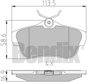 КОЛОДКИ ТОРМОЗНЫЕ FIAT SCUDO 07> ЗАД БЕЗ ДАТЧИКА Bendix 510572