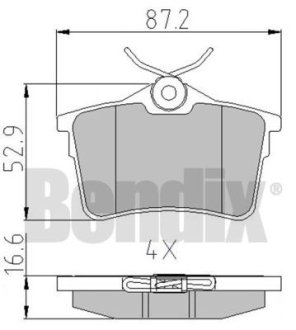 КОЛОДКИ ТОРМОЗНЫЕ CITROEN BERLINGO 08> ЗАД БЕЗ ДАТЧИКА Bendix 510650