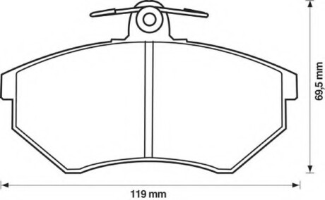 Колодки гальмівні передні VW Golf, Passat, Caddy; Audi 80, 90; Seat Ibiza, Cordoba FDB774 Bendix 571376B