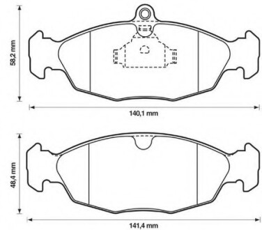 Колодки гальмівні передні Opel Astra, Vectra, Combo; Daewoo Lanos, Nexia FDB732 Bendix 571492B