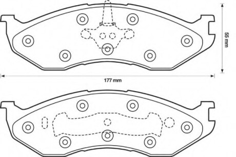 Колодки гальмівні передні Jeep Cherokee, Grand Cherokee, Wrangler; Kia Sedona FDB929 Bendix 571519B