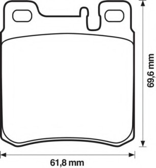 Колодки гальмівні задні Mercedes-Benz C-Class, E-Class, S-Class; Chrysler Crossfire FDB799 Bendix 571722B