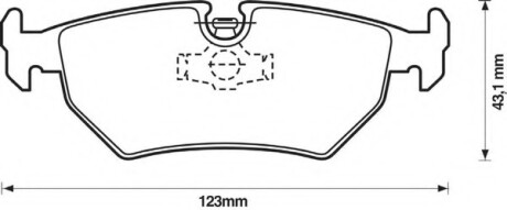 Колодки гальмівні задні Fiat Scudo Jumpy Peugeo Ulysse 806 Expert FDB1003 Bendix 571837B