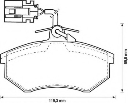 Колодки гальмівні передні VW Golf III, IV, Passat, Vento; Audi 80; Seat Ibiza, Toledo FDB951 Bendix 571856B