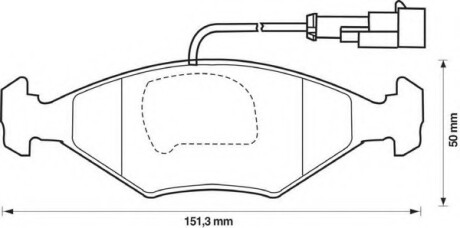 Колодки гальмівні передні VW Golf, Caddy, Polo, Jetta; Skoda Octavia; Seat Toledo FDB1635 Bendix 571917B