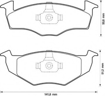 Колодки гальмівні передні Seat Ibiza, Toledo, Cordoba; VW Golf, Polo, Jetta, Passat FDB1054 Bendix 571939B