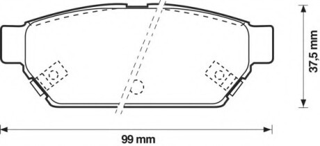 Колодки гальмівні задні Mitsubishi Lancer, Colt, Carisma, Eclipse; Proton Persona FDB1013 Bendix 571943B