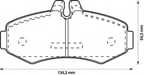 Колодки гальмівні передні Mercedes-Benz Sprinter, Vito, V-Class FVR1304 Bendix 571946B