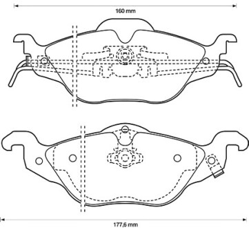 Колодки гальмівні передні Opel Astra 1998-2009 FDB1293 Bendix 571968B