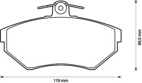 Колодки гальмівні передні VW Passat, Caddy, Polo, Golf; Seat Ibiza, Toledo, Cordoba FDB1312 Bendix 571969B