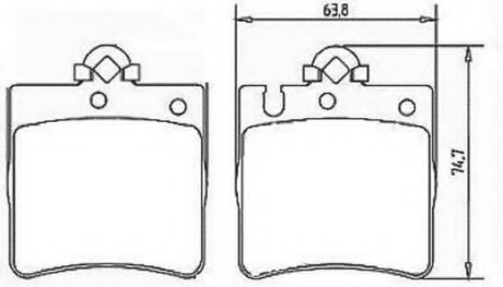 Колодки гальмівні задні Mercedes-Benz C-Class, CLK-Class, E-Class, SLK-Class FDB1322 Bendix 571988B